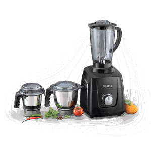 Sujata MG01 Mixer Grinder 1000Watts Black | Double Ball Bearing Motor | 22000 RPM | 1 Polycarbonate Jar & 2 Stainless Steel Jars | Powerful, Durable & High-Speed Grinding