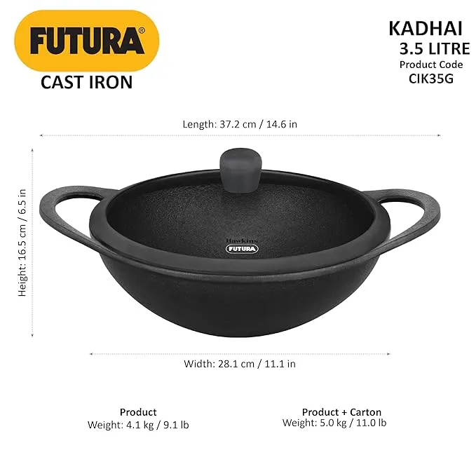 HAWKINS CASTIRON KADAI 3.5L-2 HAWKINS CASTIRON KADAI 3.5L-2