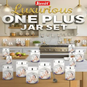 JIMIT One Plus Air-Tight Plastic Storage Jar With SS Cap ( Sizes Available in 50ml, 100ml, 350ml, 500ml, 850ml, 1250ml, 1500ml, 2000ml, 2500ml, 3000ml, 5000ml )
