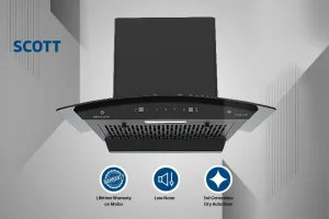 Kutchina Scot 60cm Auto Clean Chimney with Powerful Suction & LED Lights