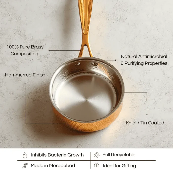 LILY BRASS SAUCEPAN-4 LILY BRASS SAUCEPAN-4