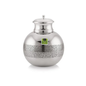 Mirror Stainless Steel Water Pot Deluxe Large Ornate Plus With Lid 10 Litre