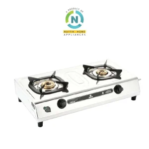 Naitik Gas Stove 2 Burner Stainless Steel Body Marina | Gas Stove 2 Br Stainless Steel | Manual Ignition |