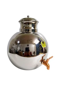 Mirror Stainless Steel Water Pot Deluxe Large With Lid & With Tap 10 Litre