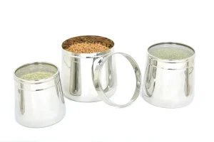 Mirror Stainless Steel Conical Canister Large 3000ml