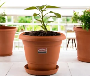 Pavan Flora Planter 10Inch Without Plate ( Plastic Planter Pot For Gardening )
