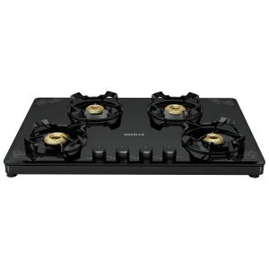 Havells Nucleus 4 burner gas stove 8 mm thick toughened glass top