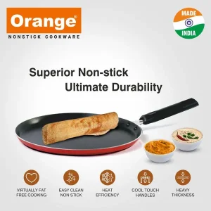 Orange Non-Stick Dosa Tawa Platina Series 2.6mm Aluminium