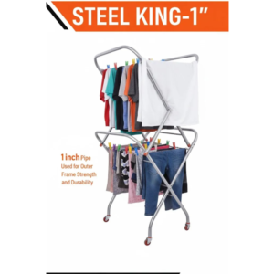 qualis steel king-1 cloth stand with wheel